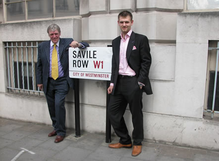 James & Michael on a recent visit to Savile Row in London